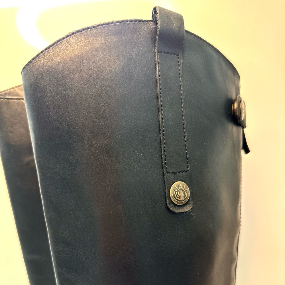 Sam Edelman Penny Black Leather Tall Military Riding Boots - Picture 5 of 8